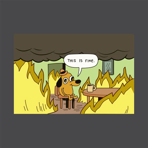 This Is Fine This Is Fine Meme Mask Teepublic
