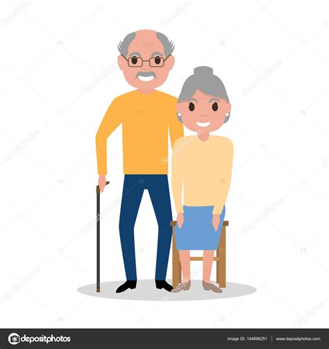 Vektor idős pár nagyszülők, idősek — Stock Vektor © jenyakot86.gmail.com #144696251