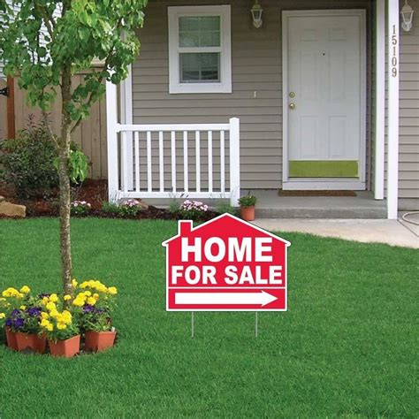 Home For Sale House Shaped Yard Sign Custom Printed Yard Signs