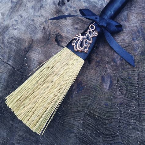 Witches Besom Broom Witches Altar Besom With Copper Dragon Etsy Uk