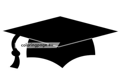 Free Graduation Cap Silhouette Coloring Page
