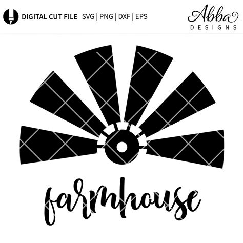 Farmhouse Half Windmill Svg Farmhouse Svg Rustic Windmill Blades