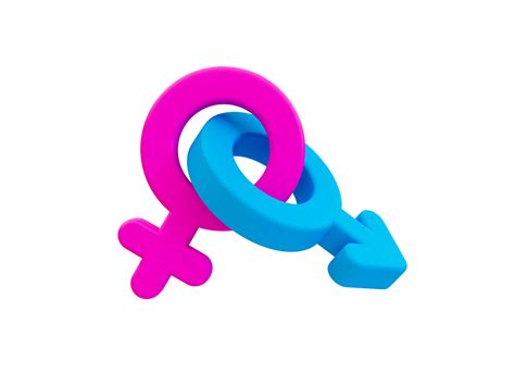3d Minimal Male And Female Gender Symbols Hooked Together In