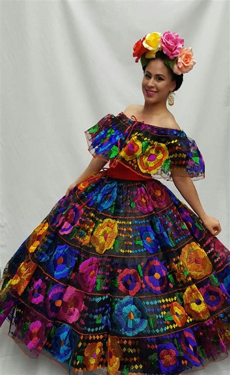 vestido de chiapas traditional mexican dress chiapas dress mexican fashion