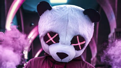 Panda Neon Eyes 4k Hd Artist 4k Wallpapers Images Backgrounds