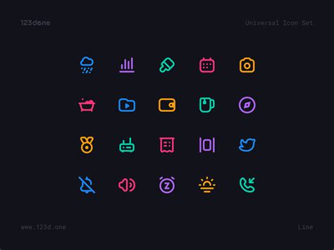 Universal Icon Set Colorful By Dima Groshev 123done On Dribbble