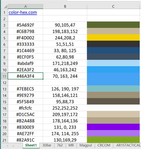 How To Enter Your Custom Color Codes In Excel Depict Data Studio Images