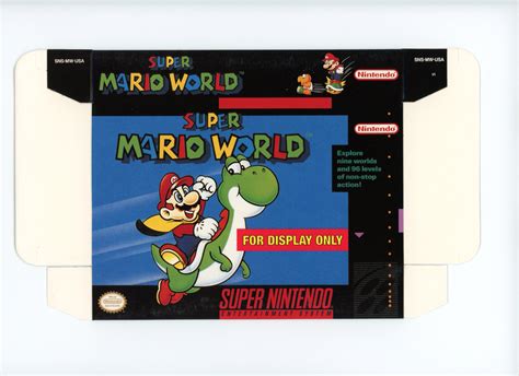 Super Mario World Display Only Box Art Nintendo Free Download