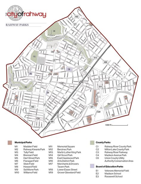 Map Of City Parks Rahway Nj