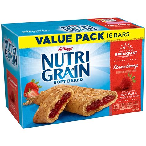 Kellogg S Nutri Grain Bars Strawberry Flavor High Fiber Whole Grain