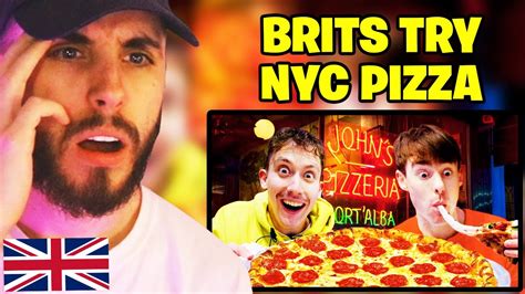 Brit Reacts to Brits try New York’s Best Pizza for the first time