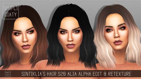 Simpliciaty Sintiklias 20 Alia Hair Retextured ~ Sims 4