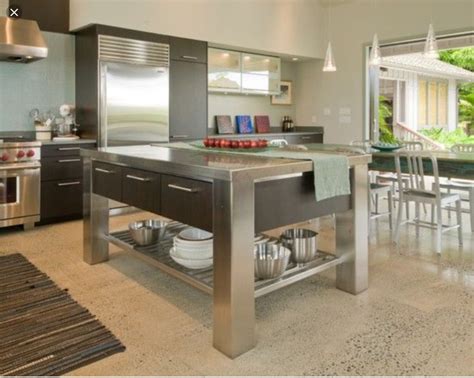 Pin By Alice Burris On Dream Kitchens Stainless Steel Kitchen Island Kitchen Decor Modern
