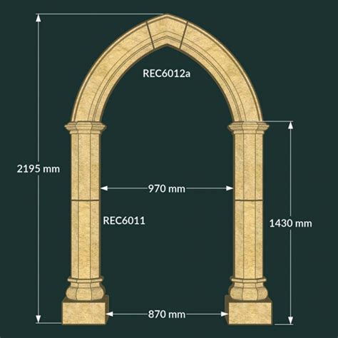 Standard Gothic Arch Stone Garden Arch Redwood Stone