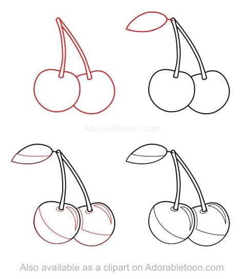 How To Draw Cherries Easy Drawings