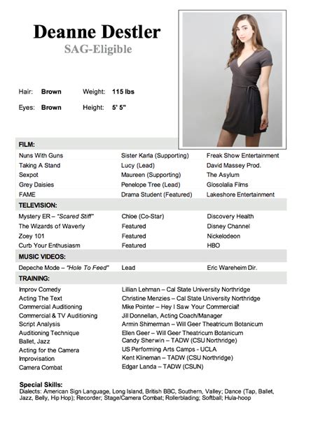 Child Actor Resume Template (With images) | Acting resume template, Acting resume, Resume no ...