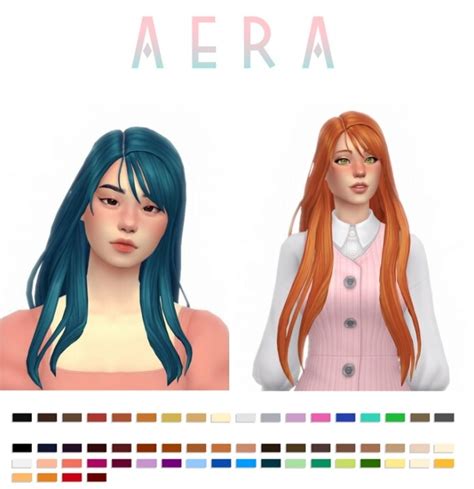 Aera Hair 40 Puppy Crow Colors At Simandy The Sims 4 Catalog