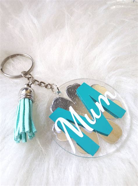 Mum Keyring T For Mum Acrylic Keyring Letter Keyring Etsy