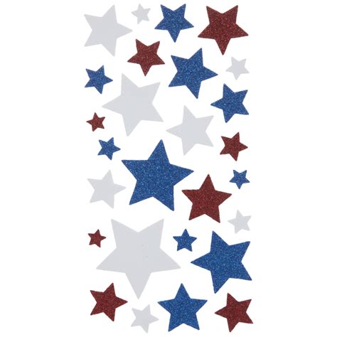 Red White And Blue Star Glitter Stickers Hobby Lobby 1340843