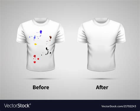 All coronavirus and other resources. Dirty and clean white t-shirt washing efficiency Vector Image