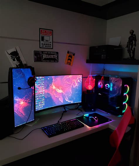 full hyperx peripherals setup with a lot rgb gaming station homeoffice r battlestations