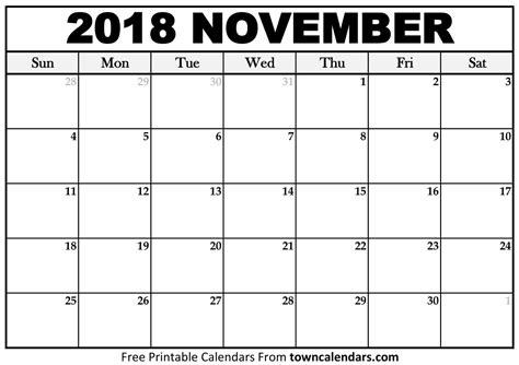 November Calendar 2018 Qualads