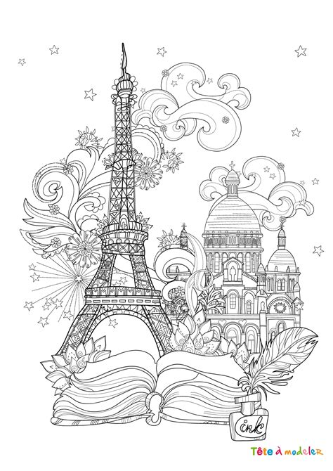 Coloriage Tour Eiffel 03 Un Dessin à Imprimer De Tête à Modeler