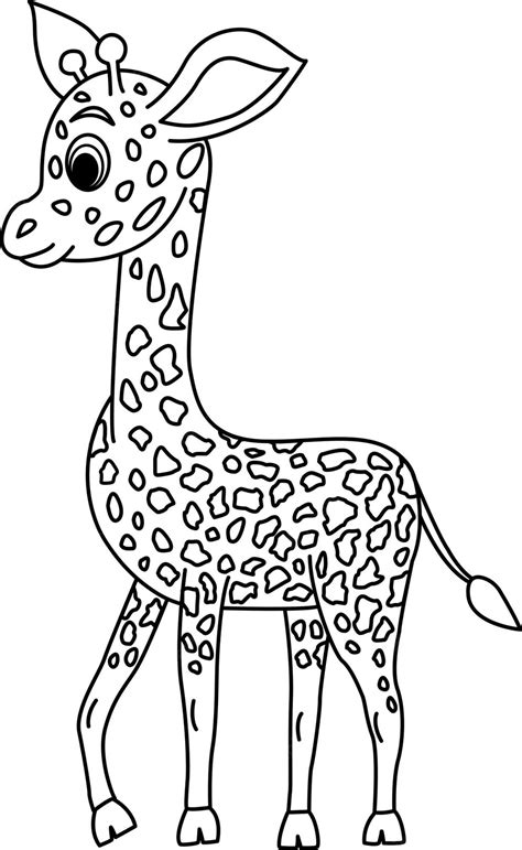 Premium Vector Cartoon Cute Baby Giraffe For Coloring Book