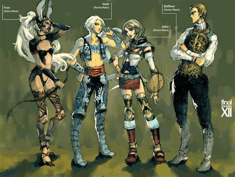 Fran Ashelia Bnargin Dalmasca Vaan And Balthier Final Fantasy And 1 More Drawn By Mos