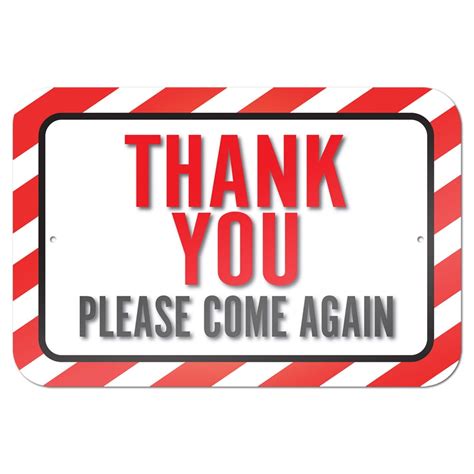 Thank You Please Come Again 9 X 6 Metal Sign