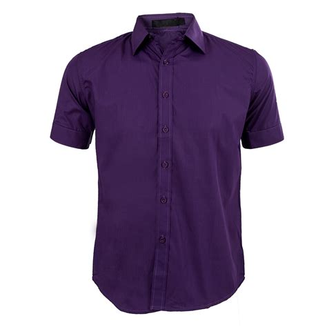 fashion men shirt short sleeve men shirts summer shirts purple-in Dress ...