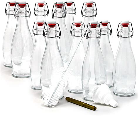 Mockins Set Of 12 17 Oz Glass Bottle Set With Airtight Swing Top