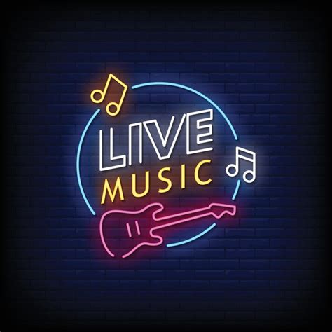 Live Music Neon Signs Style Text Vector 2596222 Vector Art At Vecteezy