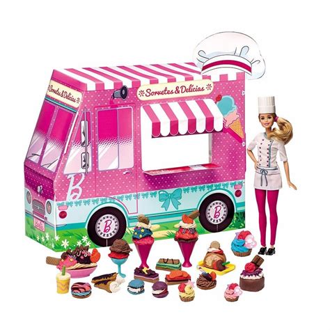 Massinha Barbie Food Truck Sorvetes E Delícias Fun R 7999 Em