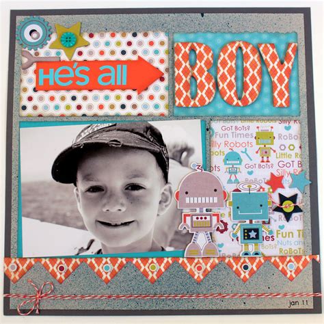 Layout Hes All Boy Boy Scrapbook Layouts Kids Scrapbook Photo