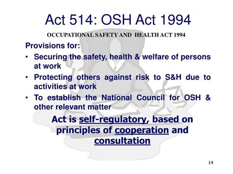 😝 Objective Of Osha 1994 Act 514 Introduction To Osha Act 514 1994