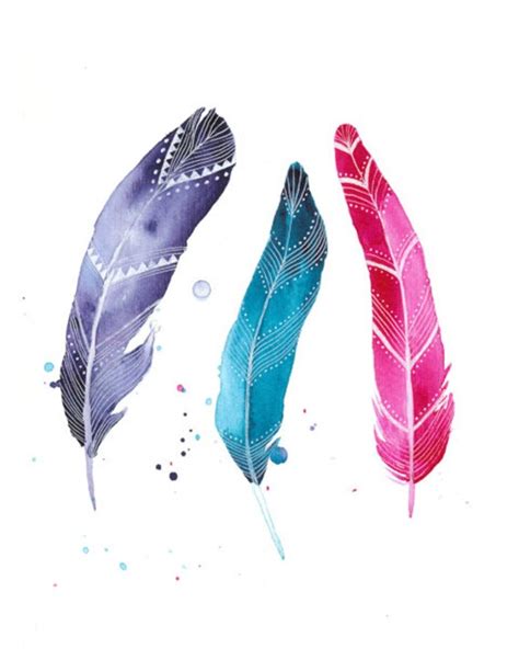 Items Similar To Feathers Watercolor Print 8x10 Archival Giclee