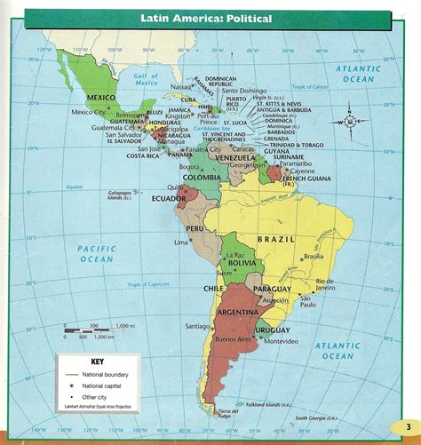 Latin America Map Labeled With Capitals Map Of World