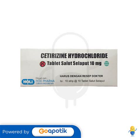 Cetirizine Hydrochloride Holi 10 Mg Box 100 Tablet Kegunaan Efek