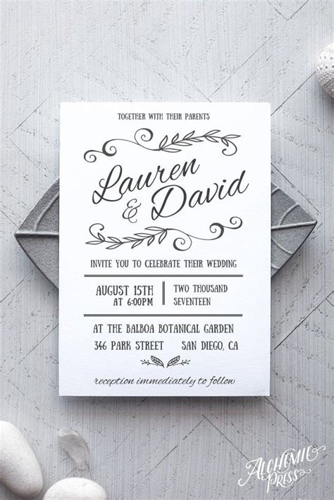 Printable Rustic Wedding Invitation Template Rustica By