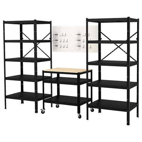 BROR Storage combo with shelves+cart - IKEA | Shelves, Shelf cart