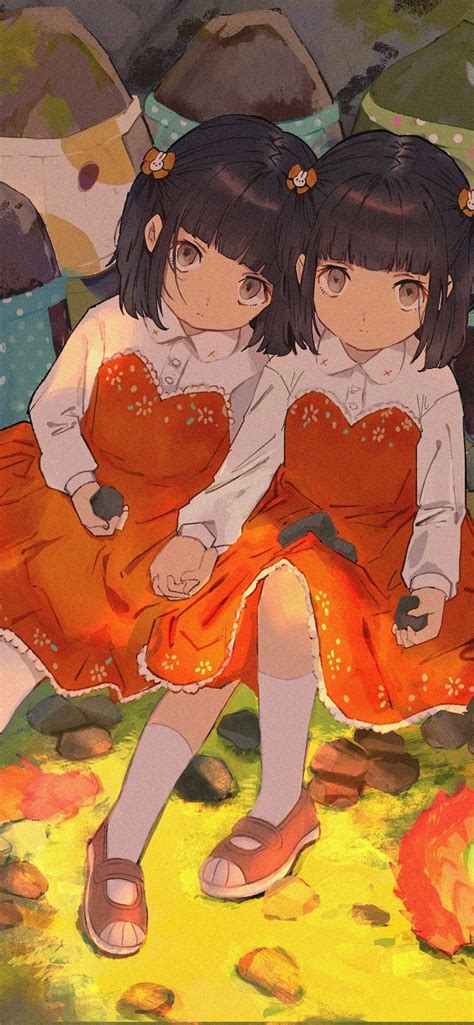 Anime Twin Sisters With Brown Hair Get Notified When The Hitachiin