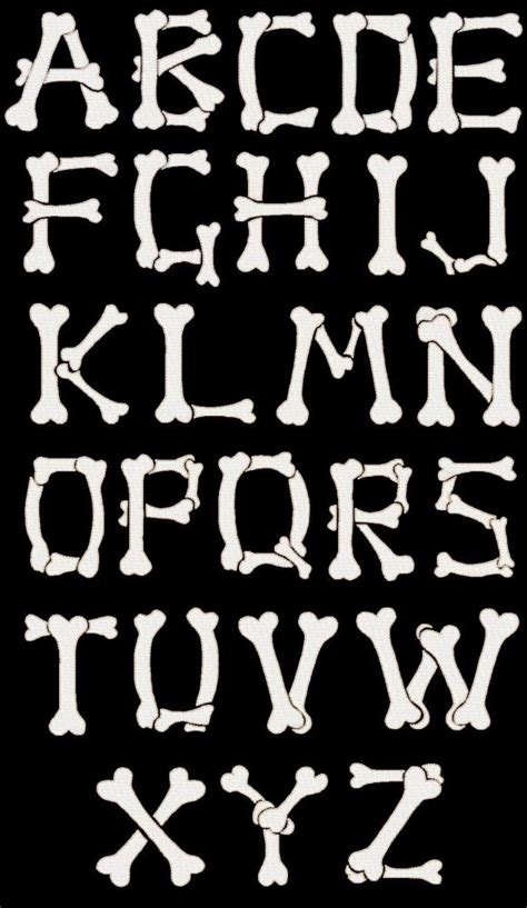 Calligraphy Letters Font Fonts Skull Font Alphabet Cricut Bones Stencil