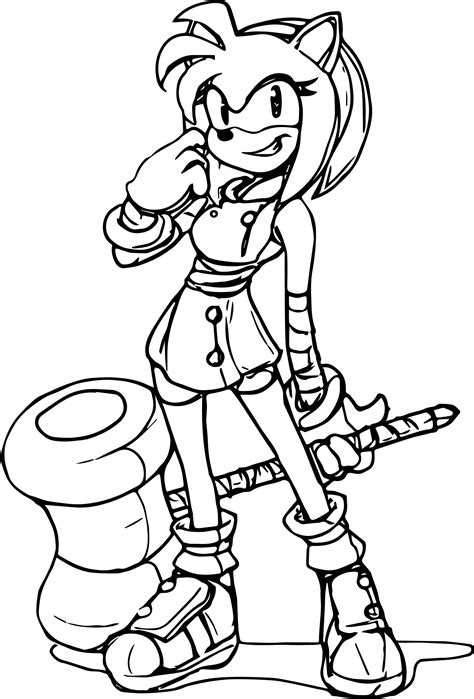Free printable amy rose coloring pages. cool Now Amy Rose Just Coloring Page | Coloring pages ...