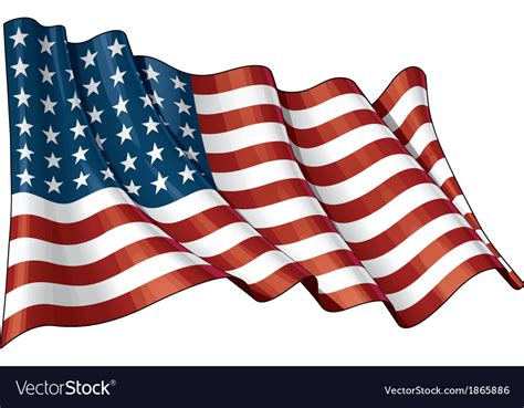 Us Flag Wwi Wwii 48 Stars Royalty Free Vector Image
