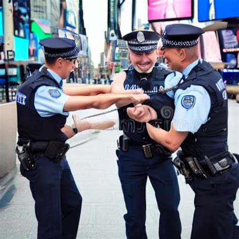 A Police Officer Handcuffing Another Police Officer Stable Diffusion