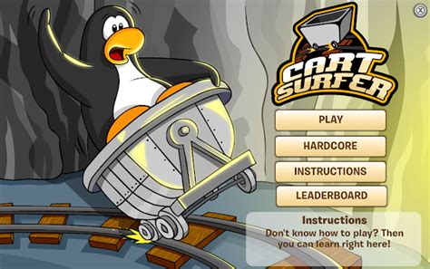 On cart surfer in club penguin to do jump first press the down then the space bar you get 100 coins. Cart Surfer - Hardcore Mode / Introduction | Club Penguin ...