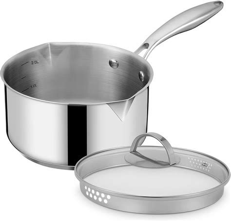 Fracoda Stainless Steel Saucepan With Strainer Glass Lid 2 12 Quart