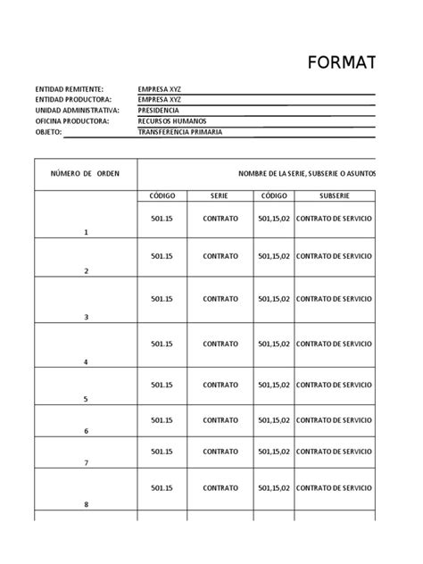 Formato Unico De Inventario Documental Pdf