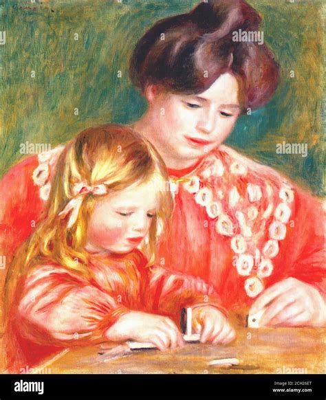 Pierre Auguste Renoir Gabrielle And Coco Playing Dominoes C1905